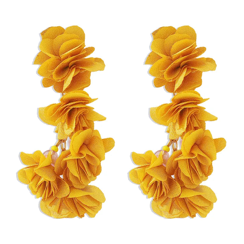 The Retro Petal Earring in Yellow, Purple & Pink