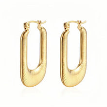 Load image into Gallery viewer, The U Plate Hoop Earring in Gold &amp; Silver (18k Gold Plated)

