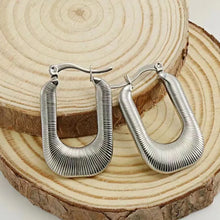 Load image into Gallery viewer, The U Plate Hoop Earring in Gold &amp; Silver (18k Gold Plated)
