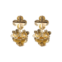 Load image into Gallery viewer, The Tin Flower Earring in Gold &amp; Silver (Gold Plated)
