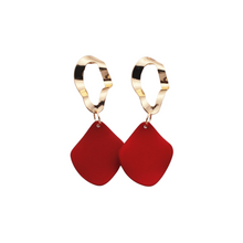 Load image into Gallery viewer, The Slab Earring in White, Red &amp; Green
