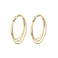 Load image into Gallery viewer, The Triple Hoop Earring in Gold or Silver (Sml, Med or Lrg)
