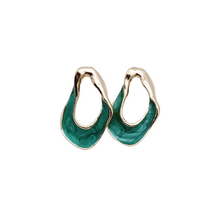 Load image into Gallery viewer, The Ooze Earring in Green &amp; White
