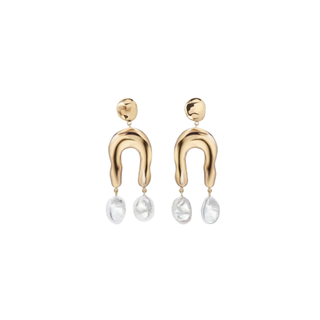 The Tuning Pearl Earring (18k Gold Plated)