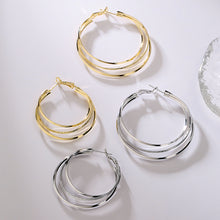 Load image into Gallery viewer, The Triple Hoop Earring in Gold or Silver (Sml, Med or Lrg)
