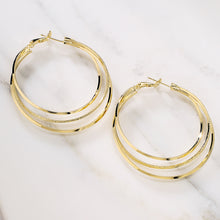 Load image into Gallery viewer, The Triple Hoop Earring in Gold or Silver (Sml, Med or Lrg)
