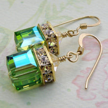 Load image into Gallery viewer, The Ice Cube Earring in Green &amp; Blue
