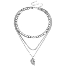 Load image into Gallery viewer, The Half-Hearted Layered Chain in Gold &amp; Silver
