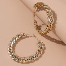 Load image into Gallery viewer, The Curb Link Hoop Earring in Gold &amp; Silver
