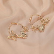 Load image into Gallery viewer, The Butterfly Hoop Earring
