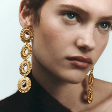 Load image into Gallery viewer, The Oval Tassel Earring in Gold &amp; Silver
