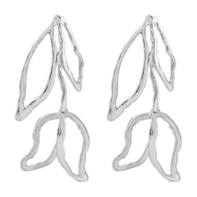 Load image into Gallery viewer, The Outlined Leaf Earring in Silver &amp; Gold
