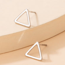 Load image into Gallery viewer, The Triangle Stud Earring in Gold and Silver
