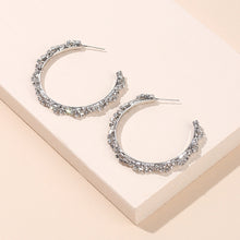 Load image into Gallery viewer, The Laced Rhinestone Hoop Earring in Gold or Silver
