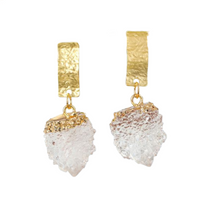 Load image into Gallery viewer, The Stone Nugget Earring in White or Wine Red
