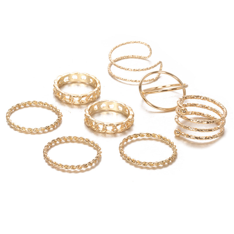 The Cross Opening 8-Piece Ring Set