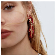 Load image into Gallery viewer, The Berry Hoop Earring in Red or Black
