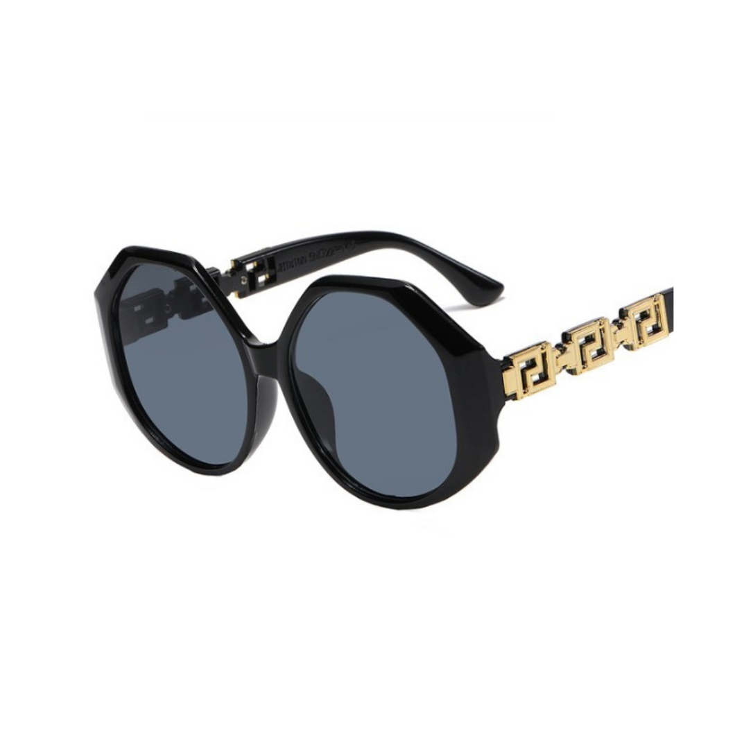 The Omaze Sunglasses in Black, Leopard & Champagne