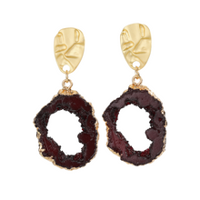 Load image into Gallery viewer, The New Inland Earring in Wine Red &amp; Navy Blue
