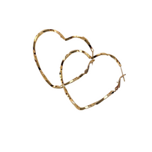 Load image into Gallery viewer, The Metal Wave Heart Earring in Gold &amp; Silver
