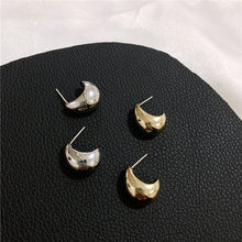 Load image into Gallery viewer, The Half Moon Stud Earring in Gold &amp; Silver
