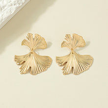 Load image into Gallery viewer, The Double Leaf Retro Earring in Gold and Silver
