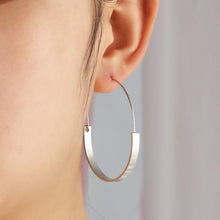 Load image into Gallery viewer, The Half Moon Circle Hoop Earring in Gold or Silver (Plated)
