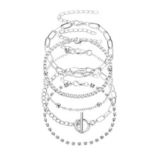 Load image into Gallery viewer, The OT 5-Piece Layered Bracelet Set in Gold and Silver
