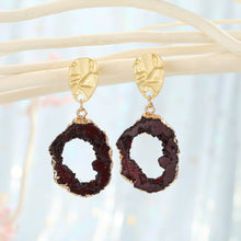 Load image into Gallery viewer, The New Inland Earring in Wine Red &amp; Navy Blue
