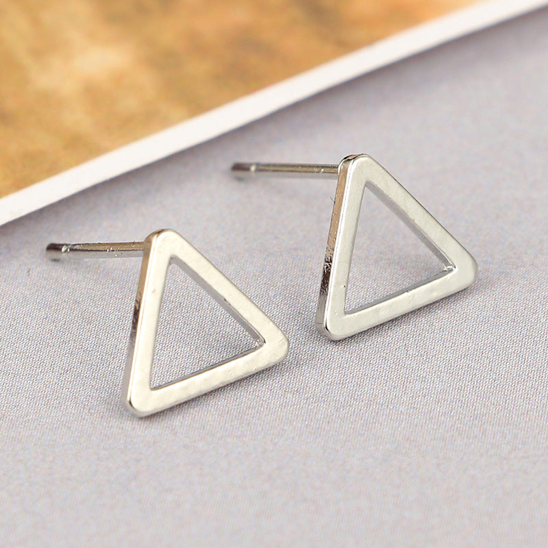 The Triangle Stud Earring in Gold and Silver