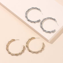 Load image into Gallery viewer, The Laced Rhinestone Hoop Earring in Gold or Silver
