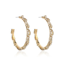 Load image into Gallery viewer, The Laced Rhinestone Hoop Earring in Gold or Silver
