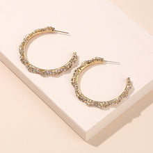 Load image into Gallery viewer, The Laced Rhinestone Hoop Earring in Gold or Silver
