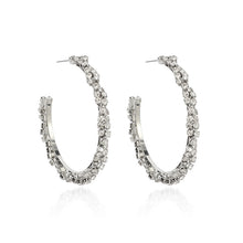 Load image into Gallery viewer, The Laced Rhinestone Hoop Earring in Gold or Silver
