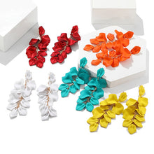 Load image into Gallery viewer, The Petal Earring in Red, Yellow &amp; White
