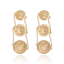 Load image into Gallery viewer, The Coin Drop Earring in Gold or Silver
