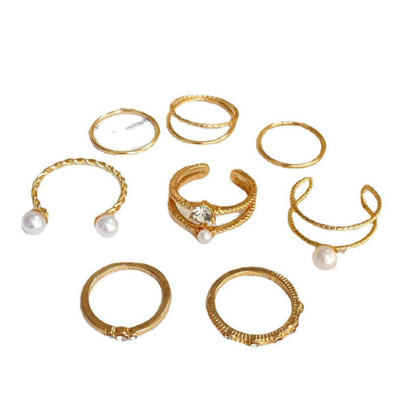 The Pearl 8-Piece Ring Set