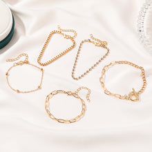 Load image into Gallery viewer, The OT 5-Piece Layered Bracelet Set in Gold and Silver
