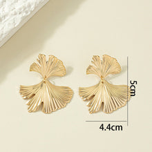 Load image into Gallery viewer, The Double Leaf Retro Earring in Gold and Silver
