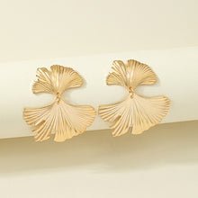 Load image into Gallery viewer, The Double Leaf Retro Earring in Gold and Silver
