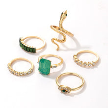 Load image into Gallery viewer, The Emerald Snake Ring Set
