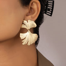 Load image into Gallery viewer, The Double Leaf Retro Earring in Gold and Silver
