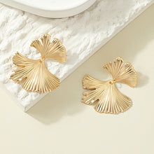 Load image into Gallery viewer, The Double Leaf Retro Earring in Gold and Silver
