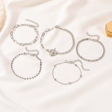 Load image into Gallery viewer, The OT 5-Piece Layered Bracelet Set in Gold and Silver
