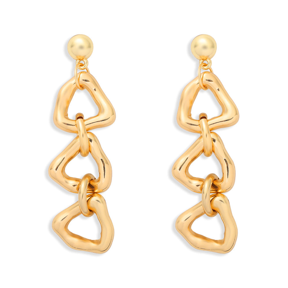 The Triple Link Earring in Gold or Silver