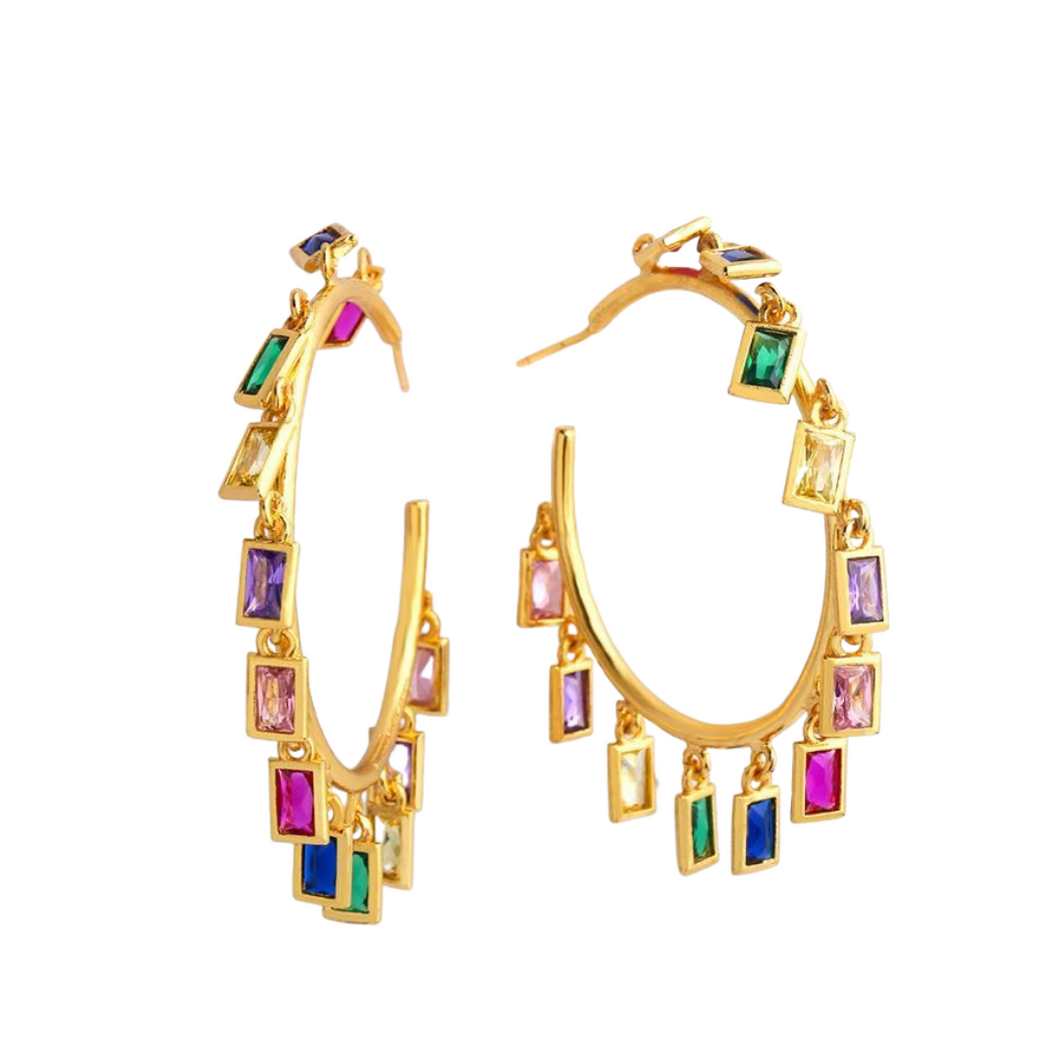 The Trinket Multi Coloured Hoop Earring