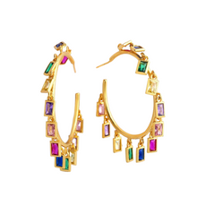 Load image into Gallery viewer, The Trinket Multi Coloured Hoop Earring
