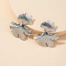 Load image into Gallery viewer, The Double Leaf Retro Earring in Gold and Silver
