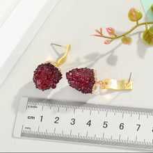 Load image into Gallery viewer, The Stone Nugget Earring in White or Wine Red
